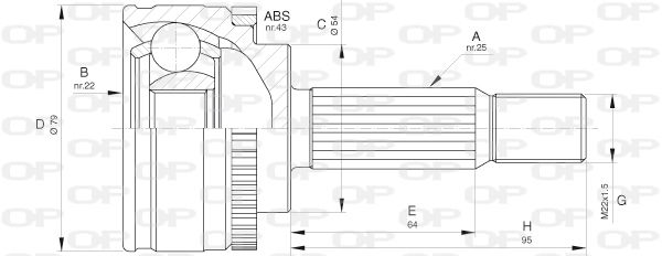 OPEN PARTS jungčių komplektas, kardaninis velenas CVJ5661.10